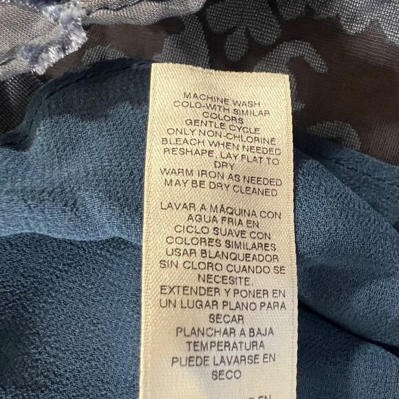 Y2K Fairy Grunge Whimsigoth Choker Sheer Velvet Burnout Blue Going Out Top 8 - Picture 9 of 9